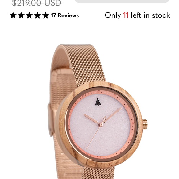 Tree hut Accessories - Treehut theory rose gold/pink wooden watch. Best seller. Originally $219.